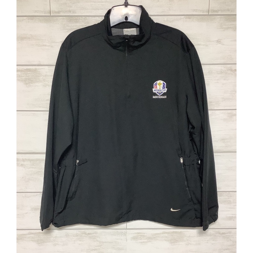 2012 Ryder Cup Medinah Nike Mens Large 1/4 Zip Jacket Golf Pullover Black